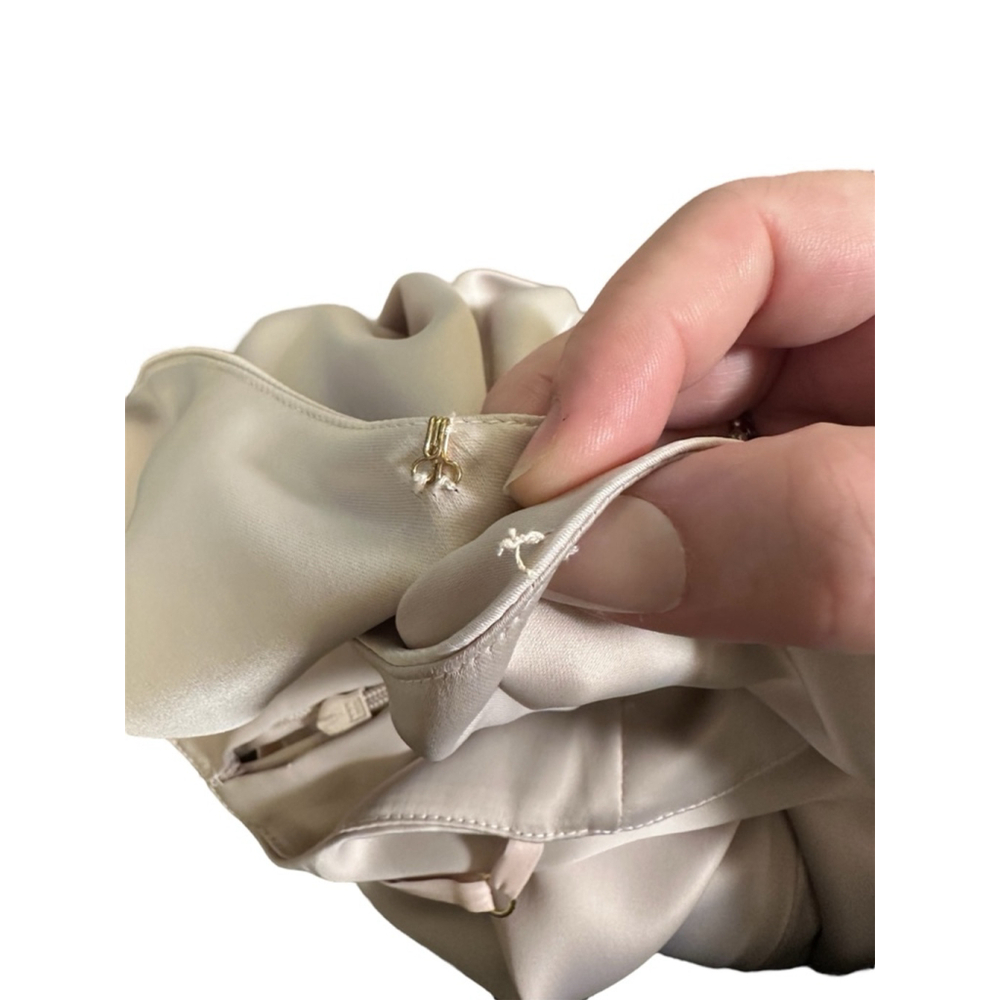 Aritzia Babaton Midi Satin Slit Dress, Size 8, Blush Pink / Pearl - Picture 7 of 10